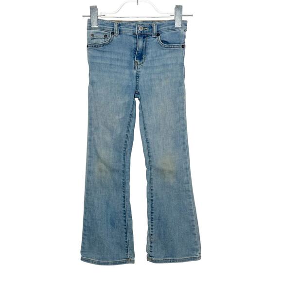 LEVI'S 726 Flare Jeans Mid Rise Slim Fit Light Wash Light Blue Denim Kids Sz 6 - Picture 10 of 10